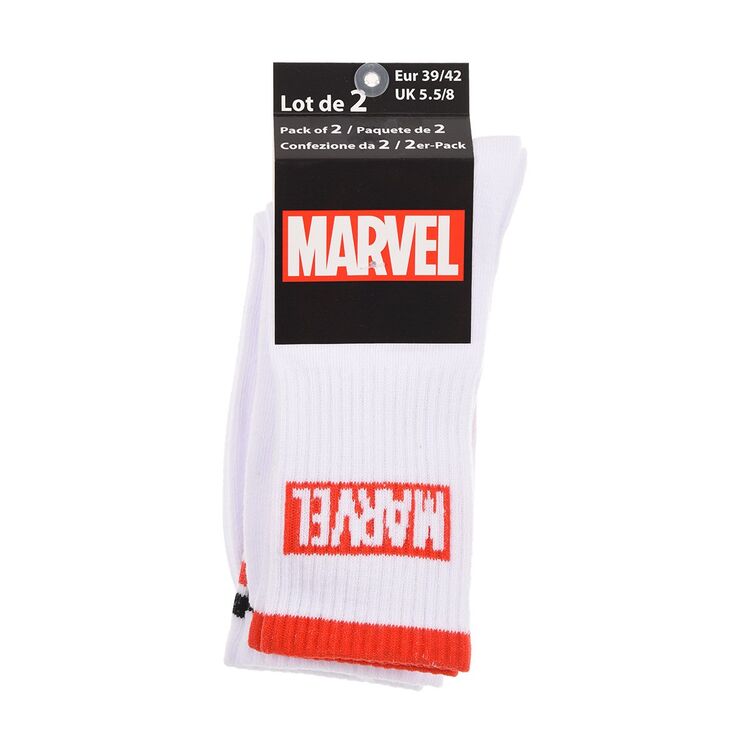 Marvel -  Pack 2 Calcetines blancos Sport  adulto Marvel Comics 39/42