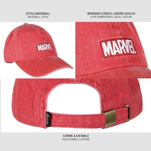 Marvel - Gorra Adulto  roja 59 Cm