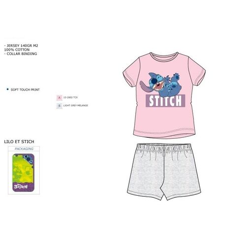 Stich - Pijama infantil  de pantaln corto Lilo&Stich 6A