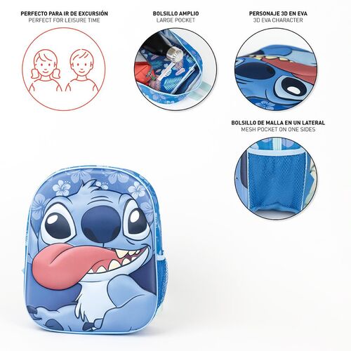 Stitch - Mochila infantil 3D 31cm