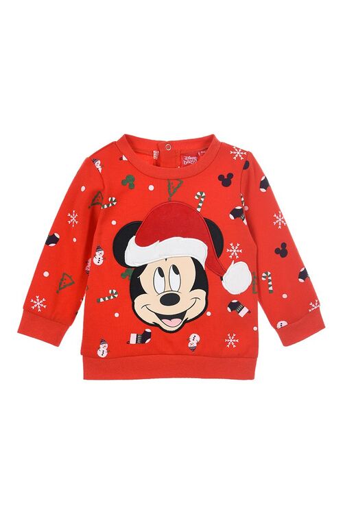 Mickey - Sudadera beb con decoraciones navideas Rojo 6 meses