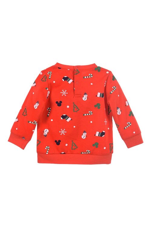 Mickey - Sudadera beb con decoraciones navideas Rojo 6 meses