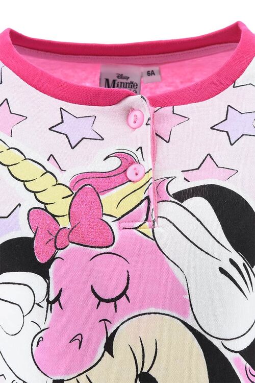 Minnie - Pijama largo infantil nia interlock Rosa 3A