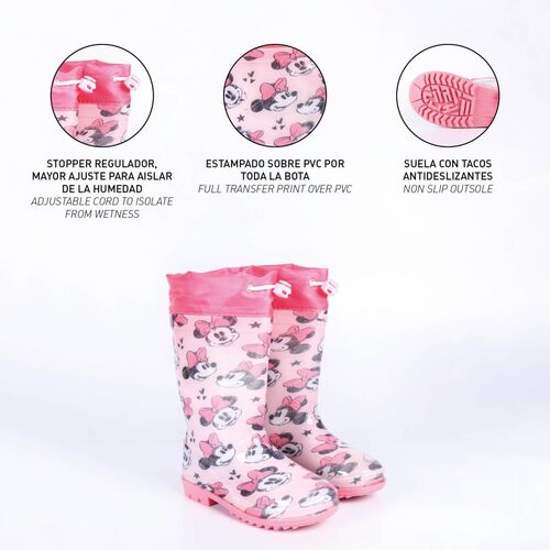 Minnie - Botas de lluvia PVC Rosa 30