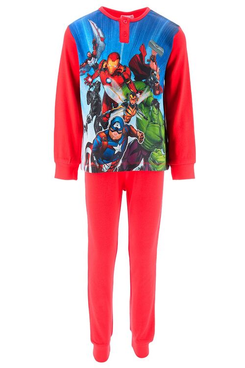 Avengers - Pijama largo interlock invierno infantil en caja Rojo 3A