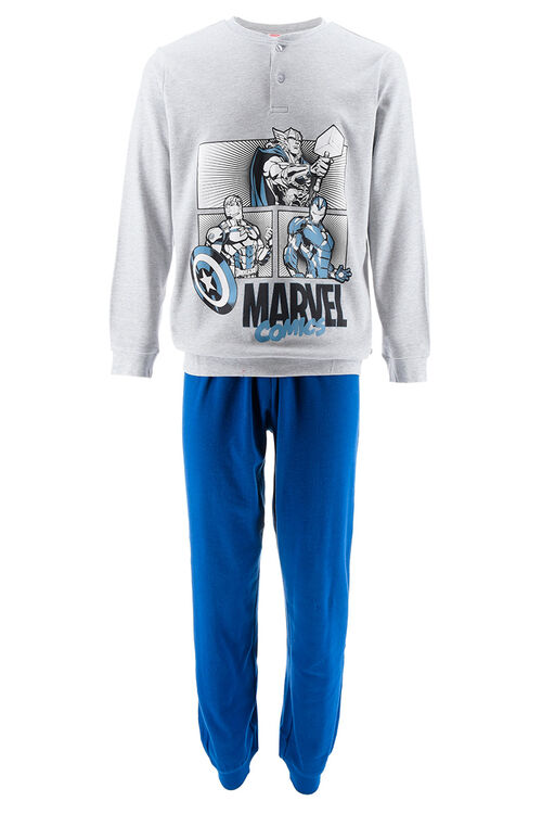 Avengers - Pijama largo de invierno para adulto Gris M