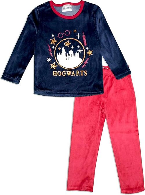 Harry Potter - Pijama largo velour infantil Azul oscuro 4A