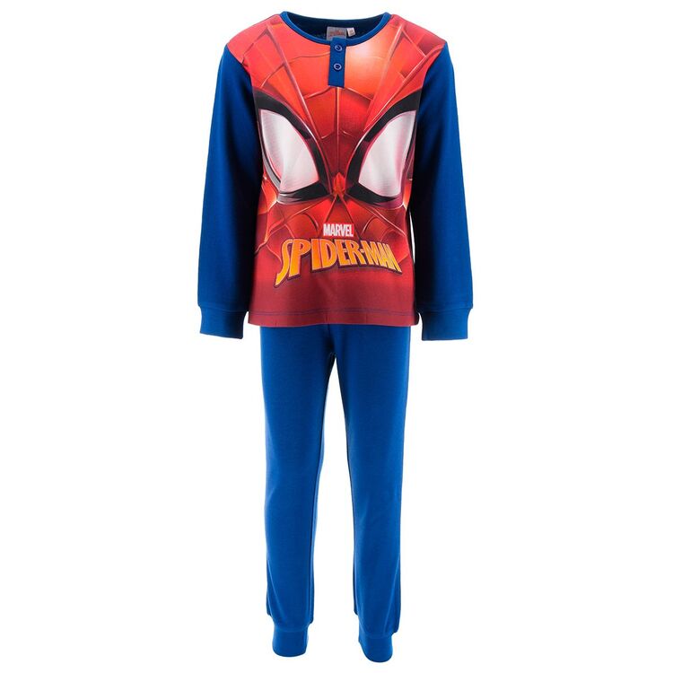 Spiderman - Pijama infantil largo interlock  en caja Azul oscuro 3A