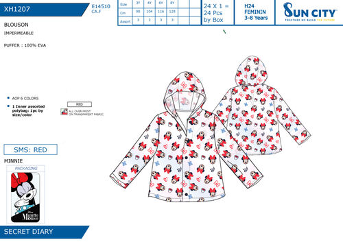 Minnie - Impermeable infantil 3A