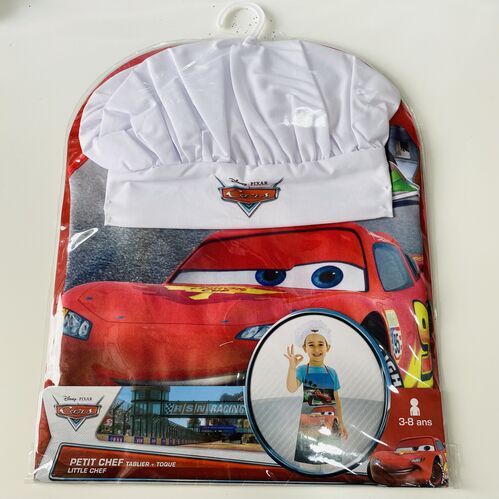 Cars - Set  de cocinero infantil, delantal + gorro ( 3-8 años)