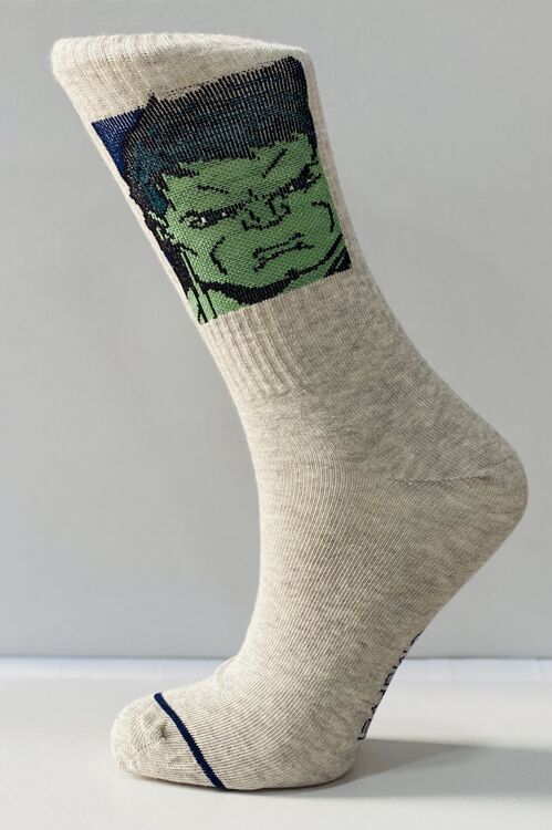 Marvel - Calcetines Sport Hulk Gris Talla Unica