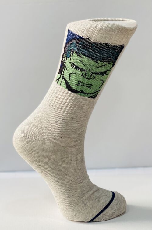 Marvel - Calcetines Sport Hulk Gris Talla Unica