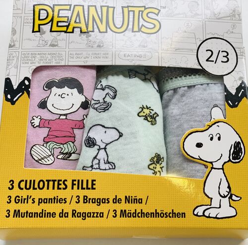 Snoopy - Caja 3 bragas niña 2/3A