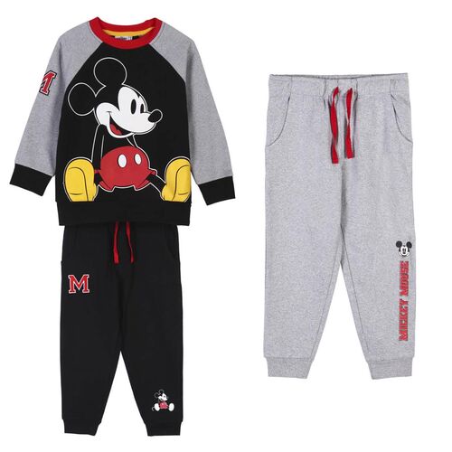 Mickey - Chandal de algodn conjunto de 3 piezas Negro 4A