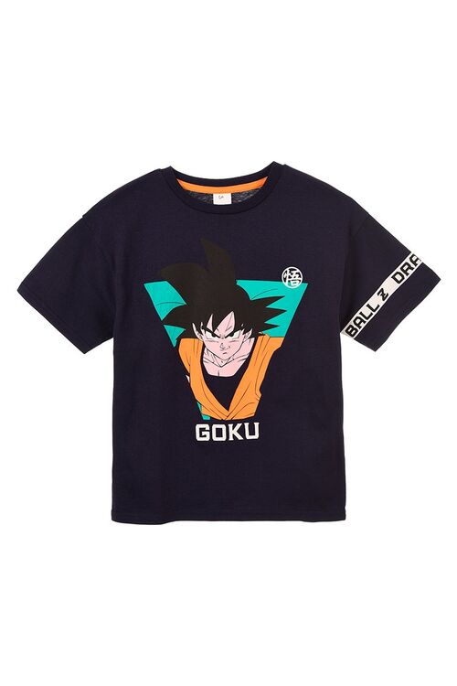 Dragon Ball - Camiseta verano manga corta infantil Azul oscuro 8A