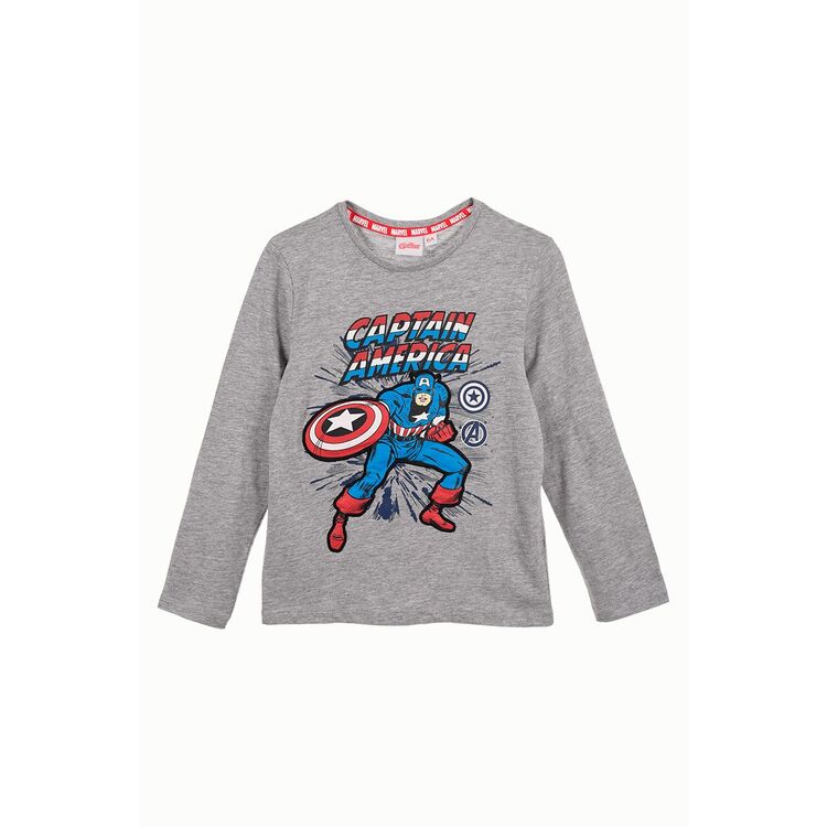 Avengers - Camiseta manga larga infantil nio algodn Gris 4A
