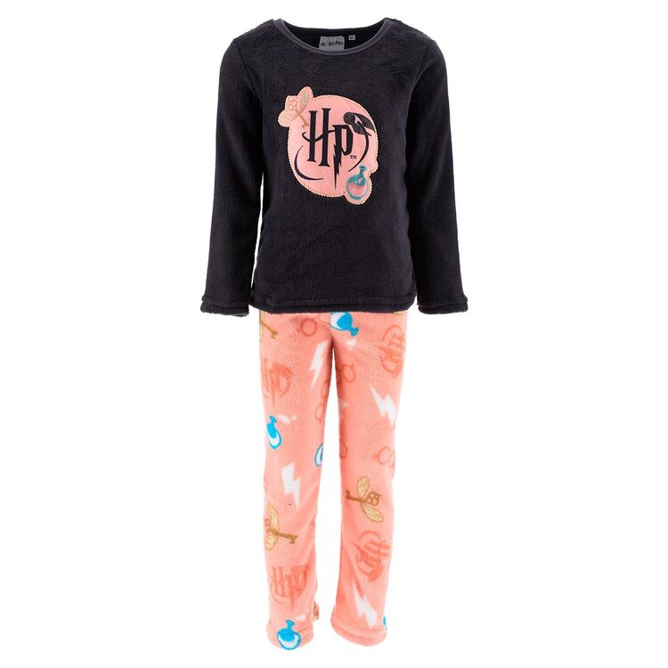 Harry Potter - Pijama largo invierno coralina juvenil nia Gris 6A