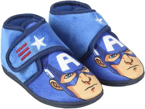 Avengers - Zapatillas de casa tipo botín Capitán América Azul claro 24