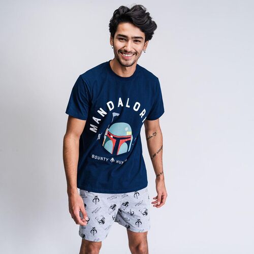 Boba Fett - Pijama corto single jersey hombre Azul oscuro XXL