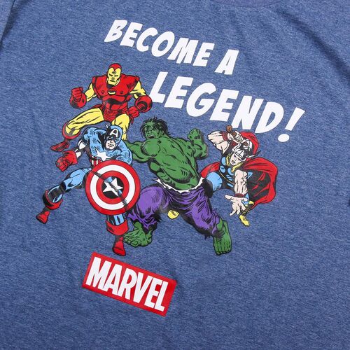 Marvel - Pijama corto single jersey hombre Azul oscuro L